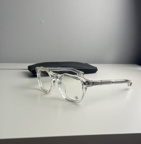 Chrome Hearts Chrome Hearts Chirp Chirp Clear Glasses | Grailed Chrome Heart Glasses Frame, Chrome Hearts Glasses Men, Chrome Heart Glasses, Chrome Hearts Glasses, Clear Frame Glasses, Unique Glasses Frames, Xoxo Jewelry, Clear Glasses Frames, Cool Keychains