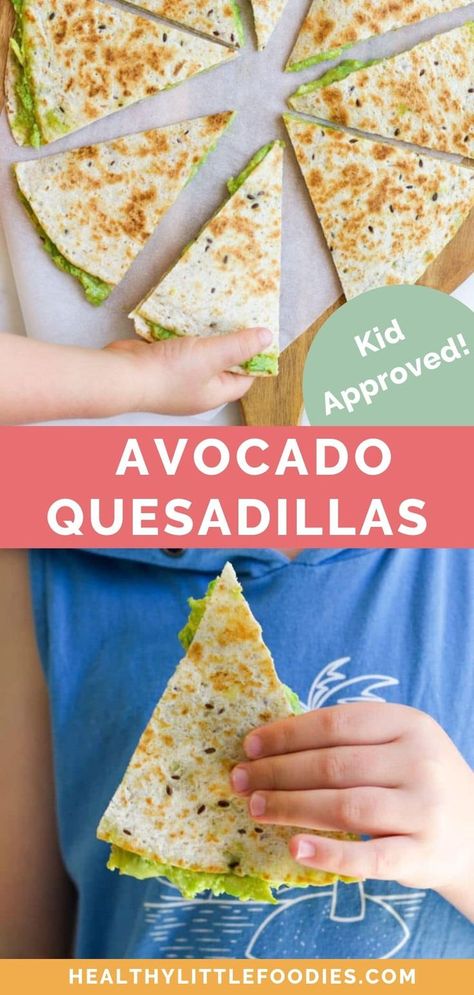 Avocado Recipes For Diabetics, Recipes With Avocado Easy, Baby Quesadilla, Avocado Lunches, Avocado Lunch Ideas, Avacacado Recipes, Avocado Snack Ideas, Avocado Quesadilla, Healthy Quesadilla