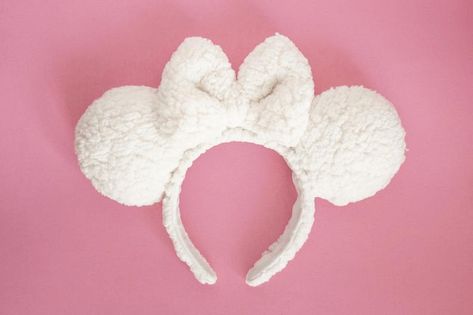 Mickey Mouse Headband, Minnie Mouse Headband, Disney Headbands, Disney Bows, Disney Mickey Ears, Minnie Bow, Sherpa Fabric, Travel Jewelry Box, Mickey Mouse Ears