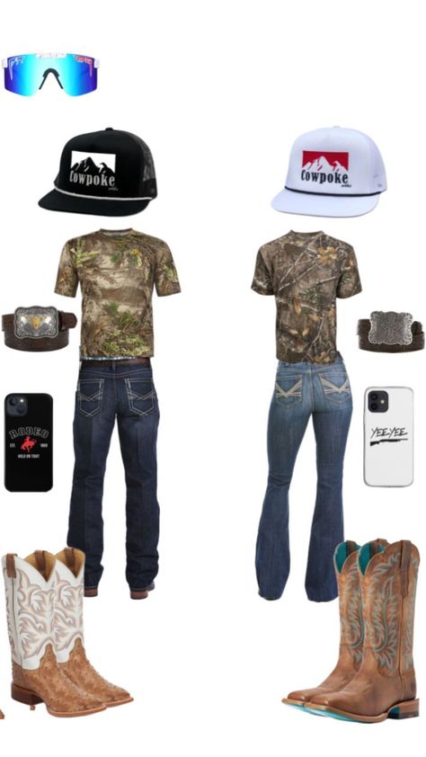 Matching Country Outfits For Couples, Matching Country Outfits, Mudding Outfit, Country Boy Outfits, Camo Life, Country Outfits Women, Cute Country Couples, Country Fits, Country Clothes