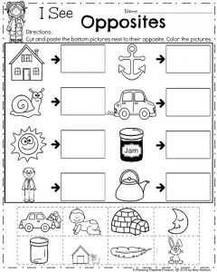 April Kindergarten Worksheets - Opposites (Antonyms) Opposite Worksheets Preschool, Opposites Activities, Opposites Preschool, Opposites Worksheet, Antonyms Worksheet, Worksheet Kindergarten, Spring Kindergarten, Worksheets Kindergarten, Opposite Words