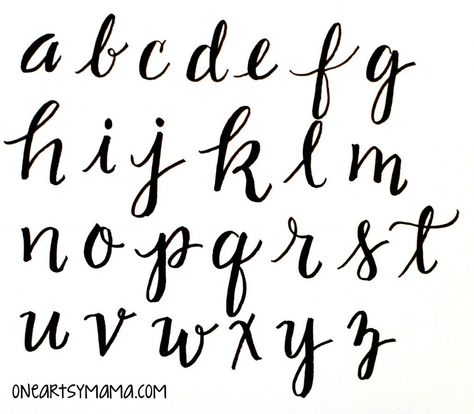 Basic Hand Lettering: Alphabet Practice - One Artsy Mama Basic Hand Lettering, Alphabet Cursif, Alfabet Font, Cursive Alphabet, Alphabet Practice, Alfabet Letters, Hand Lettering Fonts, Hand Lettering Alphabet, Creative Lettering