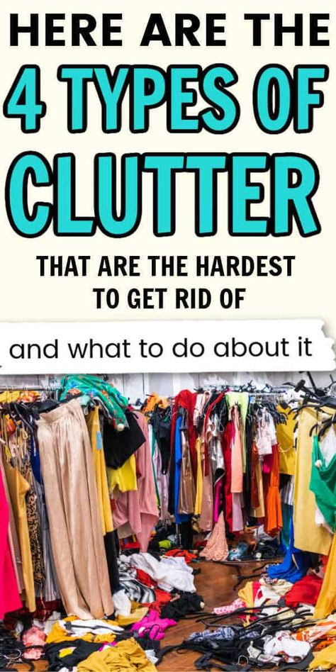 If you struggle with clutter, here are 5 types of clutter that will stress you out when you're overwhelmed by a messy house -- and what to do when you don't know where to start decluttering. | clutter control | get rid of clutter | decluttering tips | #declutteringtips #clutter #decluttering #declutter February Declutter Calendar, Declutter To Move House, Intentional Clutter Aesthetic, Where To Store Things In Your House, Core 4 Method Declutter, Best Way To Declutter Your House, How To Unclutter Your House, Bedroom Declutter Tips, Steps To Decluttering House