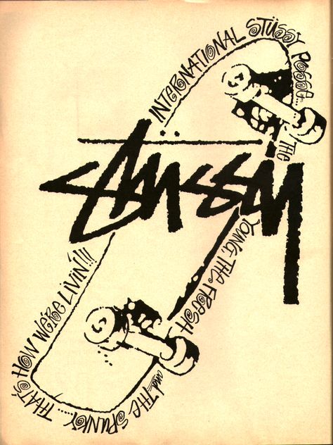 stussy ad skate Stussy Skateboard, Stussy Wallpaper, Techno Style, Stussy Logo, Vintage Skate, Vintage Poster Design, Skateboard Design, Surf Skate, Photo Wall Collage