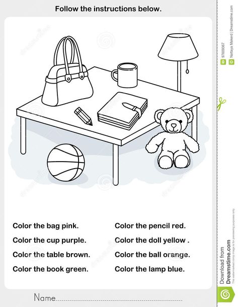 Color Kindergarten, Body Parts Worksheet, Classroom Hand Signals, Color Worksheets For Preschool, School Kids Activities, 3rd Grade Writing, Reading Comprehension Lessons, English Learning Books, Preschool Colors