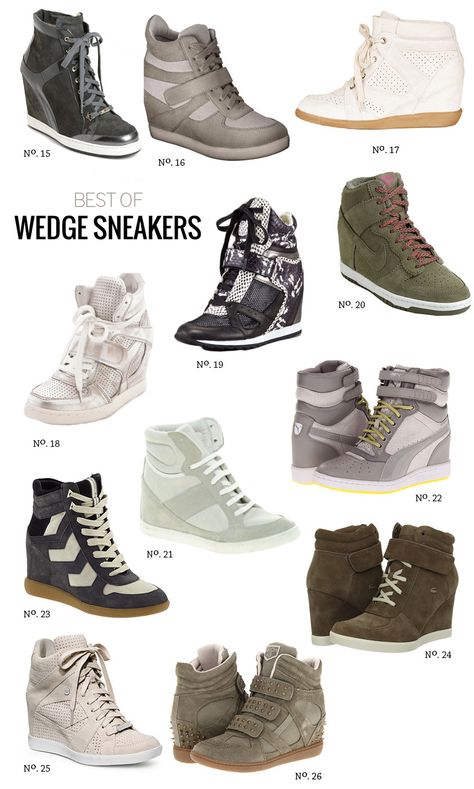 Best Of: 26 Designer Wedge Sneakers - Modern Eve The Object Of My Affection, Wedge Sneakers Style, Wedge Tennis Shoes, Designer Wedges, Easy Diy Clothes, Puma Running Shoes, Platform Wedges Shoes, Pretty Shoes Sneakers, Gym Shoes