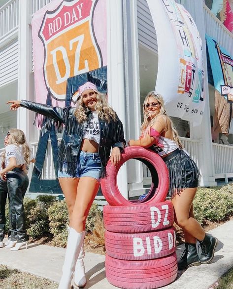 Ride Of Your Life Bid Day Theme, Delta Zeta Bid Day Themes, Biker Sorority Theme, Welcome To The Ride Of Your Life Bid Day, Bid Day Banner Ideas, Text Me When You Get Home Bid Day, Ride Of Your Life Bid Day, Phi Mu Bid Day Themes, Bid Day Bags