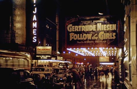 Theatre Marquee, American Neon, Nyc Times Square, New York Night, Neon Nights, Midtown Manhattan, Guys And Dolls, The First Americans, Time Life