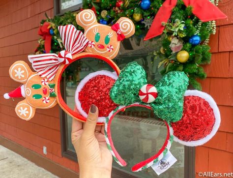 Christmas Ears Disney, Christmas Mickey Ears Diy, Disney Christmas Ears Diy, Disney Ears Christmas, Mickeys Christmas Party Outfit, Christmas Minnie Ears, Christmas In Disney World, Disney World Christmas Outfit, Christmas Disney Ears