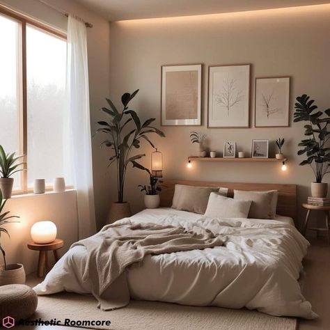 Aesthetic Room Interior Design, Beige Room Inspiration, Neutral Colored Room, Bedroom Ideas Beige Walls, Beige Aesthetic Bedroom Ideas, 2024 Room Ideas, Aesthetic Rooms Bedrooms, Aesthetic Beige Room, Room Beige Aesthetic