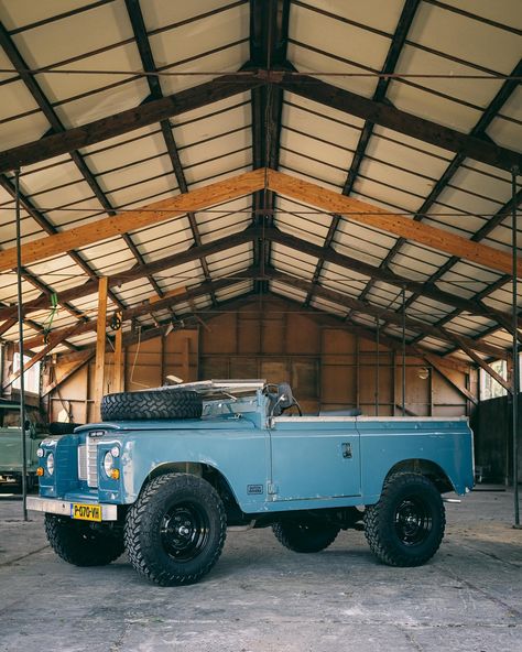 FOR SALE - Land Rover Series 3 88” 1978 Year: 1978 Engine: 2.25 4 cylinder Fuel: Petrol Color: Marine Blue Transmission: Manual Model: Series 3 – 88” This might just be the perfect Land Rover Series 88”. A full custom leather interior (with rear benches and matching doorhandles), galvanized doortops, USB charger, Custom DUTCH ROVERS Tonneau Cover. The color combo on this one is truly astonishing. 235/85-R16 Toyo Open Country Tyres on Wolf Wheels. DM or Check it out on our website. 📸 @paul... Land Rover Series 3 Interior, Petrol Color, Land Rover Series 3, Engine 2, Land Rover Series, Tonneau Cover, Marine Blue, Usb Charger, Color Combo