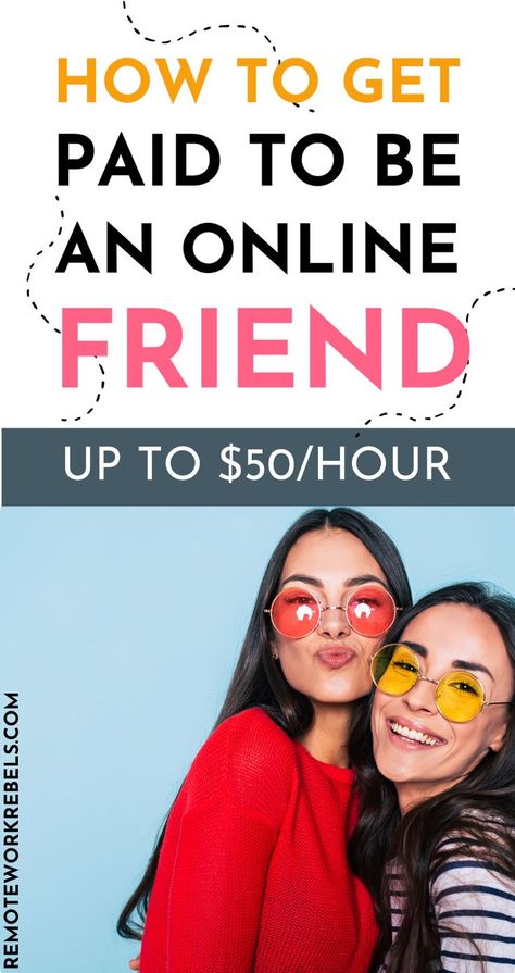 How to get paid to be an online friend. Up to $50 per hour to chat and take part in activities. Getting paid to be a virtual friend is an easy and fun way to make extra cash. Check these 5 legit platforms that pay people to be online friends. #getpaidtobeanonlinefriend #getpaidtobeafriend #getpaidtochatonline Virtual Friend, Matched Betting, Make Money Writing, Show Me The Money, Online Friends, Making Extra Cash, Money Life Hacks, Online Group, Work From Home Moms