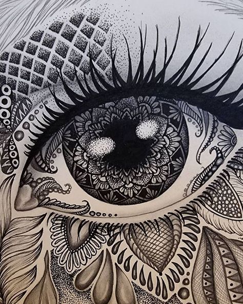 Zentangle Eyes Pattern, Eyes Mandala Art, Aesthetic Eye Art, Mandala With Color, Mandala Artwork Design, Eye Mandala Art, Mandala Art Unique Designs, Zentangle Art Colorful, Unique Zentangle Drawings