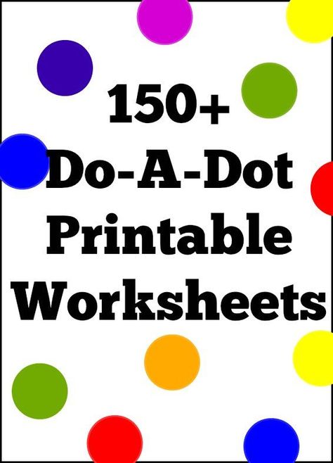 150+ Do-A-Dot Printable Worksheet Coloring Pages For Preschool - TheSuburbanMom Pre Schooler Worksheet, Dot Coloring Pages, Coloring Pages For Preschool, Dot Marker Printables, Worksheet Coloring, Dot Worksheets, Do A Dot, Dot Markers, Busy Bags