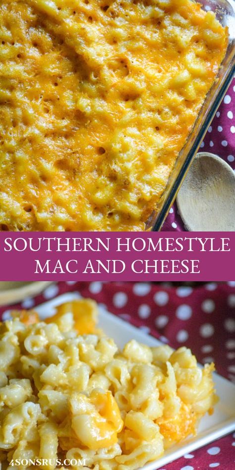 Taste Of Home Mac And Cheese, Taste Of Home Macaroni And Cheese, Southern Home Cooked Meals Dinners, Cheese Pasta Dishes, Southern Meals, Mac And Cheese Recipe Soul Food, Southern Macaroni And Cheese, Macaroni Pie, Southern Mac And Cheese