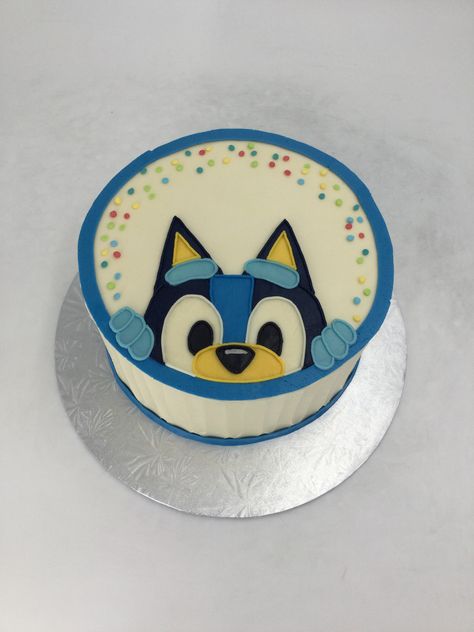 One Tier Bluey Cake, Mini Bluey Cake, Bluey Dinner Ideas, Buttercream Bluey Cake, Bluey Birthday Smash Cake, Bluey Cake And Cupcakes, Bingo Bluey Birthday Cake, Small Bluey Cake, Bluey Cupcake Cake Ideas