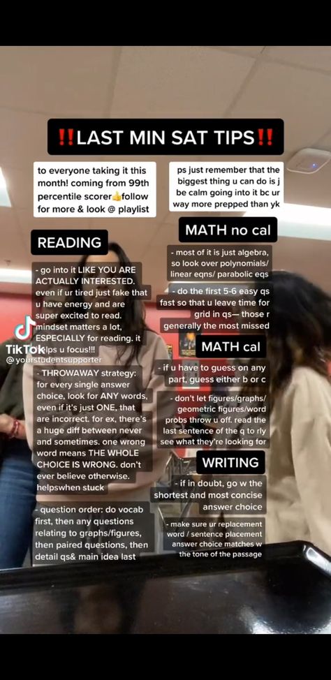 Clubs To Start In High School, Sat Prep Tips, Psat Prep Tips, Sat Motivation, Psat Tips, Sat Hacks, Sat Tips, High School Prep, Sat Study