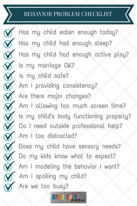 Behavior Problems Checklist - Free Printable Resource for Parents Child Behavior Problems, Child Behavior, Toddler Behavior, Perfect Days, Parenting Ideas, Parenting Help, Parenting Articles, Behavior Problems, Kids Behavior