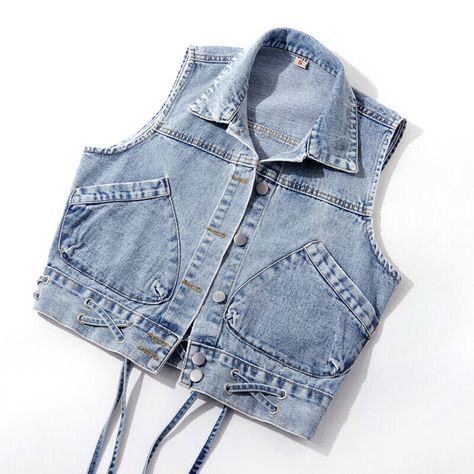 Please note this is in Asian sizing, smaller than western size e.g. UK, US, AU. Women Denim Gilet Tank Tops Waistcoat Jacket Top Coat Lace Up Vest Cardigan New Please check the measurements carefully before making a purchase. Please allow 2-4cm discrepancy due to different measurement method.If you are not sure which size to buy, please provide height and weight, we will recommend a suitable size. For your convenience that we converted the Asian sizes to UK sizes, but Asian sizes tend to run sma Lace Up Vest, Denim Waistcoat, Vest Cardigan, Denim Vests, Hooded Denim Jacket, Jackets Fashion, Loose Coats, Cardigan Casual, Vest Coat