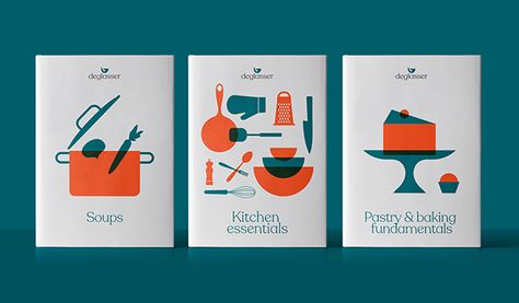 Deglasser Brand Identity on Behance Restaurant Branding Identity, Kitchen Logo, Salon Logo Design, Printed Portfolio, Culinary School, Restaurant Branding, Ghost In The Shell, Menu Cards, Food Illustrations