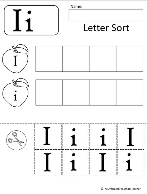 Letter of the week bundle Letter Ii Activities For Kindergarten, Letter I Activity For Preschoolers, I Activities For Preschool, Letter I Activities For Preschool, Letter I Activities, Alphabet Curriculum, Letter I Worksheet, Special Education Reading, Letter Sorting