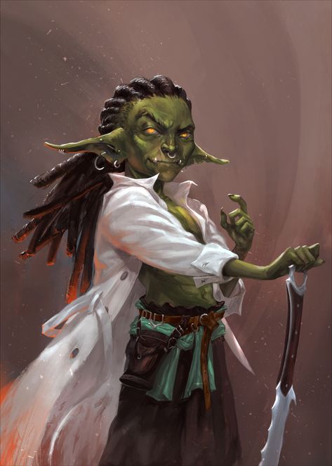 Goblin Art, Heroic Fantasy, Fantasy Races, Dungeons And Dragons Characters, Dnd Art, Fantasy Concept Art, Afro Art, Arte Fantasy, Fantasy Rpg