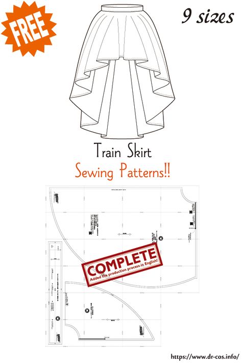 How To Sew A Pirate Skirt, Cute Skirt Sewing Pattern, Waist Mantle Sewing Pattern, Steampunk Patterns Sewing, High Low Skirt Pattern Free, Sew Mens Clothing, Steampunk Skirt Pattern, Ruffle Skirt Sewing Pattern, Train Skirt Pattern