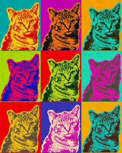 Custom Pet Portrait, Andy Warhol Cat , Custom Cat Portrait ,pop Art Portrait,pop Portrait, Pet Gift, Cat's Mom ,kitten Gift,andy Warhol - Etsy Andy Warhol Portraits, Pop Art Andy Warhol, Pop Art Pet Portraits, Portraits Pop Art, Andy Warhol Pop Art, Pop Art Cat, Cat Custom, Dog Pop Art, Pop Art Animals