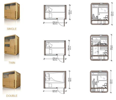 life-of-an-architecture-student: Sleepbox should be mandatory... Small Hotel Room, Sleep Box, Pod Hotels, Hotel Floor Plan, Hostels Design, Sleeping Pods, Capsule Hotel, Architecture Panel, Hotel Plan