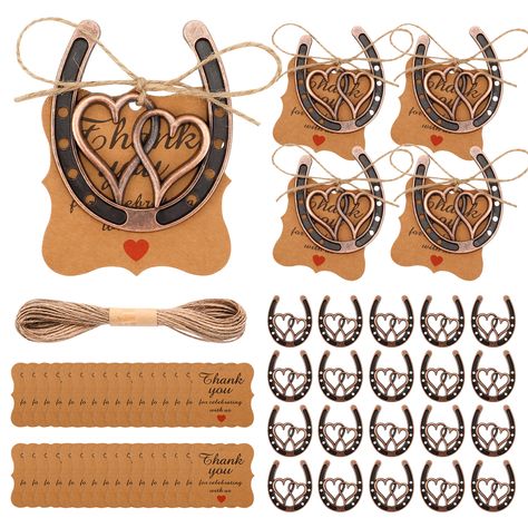 50Sets Good Lucky Horseshoe Wedding Present Gifts with Kraft Tag Rustic Horseshoe Favors for Vintage Country Wedding Party Favors, Country Wedding Favors For Guests, Vintage Engagement Party Decorations, Horseshoe Wedding Favors, Western Wedding Favors, Heart Horseshoe, Engagement Party Vintage, Horseshoe Wedding, Western Wedding Decorations