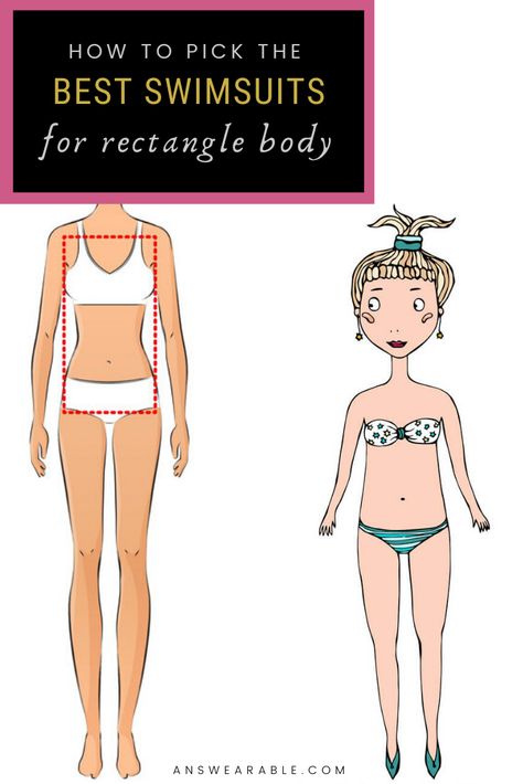 To choose the best swimsuits for your rectangle body shape, opt for swimsuits that enhance your curves, slim down your waist and widen your hips. Here's how to shop for the best bathing suits for a rectangle or straight body. #womensfashion #womensswimsuits Rectangle Body Swimsuit, Rectangle Body Shape Bathing Suit, Square Body Shape Bikinis, Clothes For Straight Body Shape, Short Torso Swimsuit, Bathing Suit For Body Type Rectangle, Dressing A Rectangle Body Shape, Best Bathing Suit For Body Type, Straight Body Type Outfits