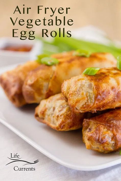 Air Fryer Vegetable, Veggie Egg Rolls, Vegetarian Egg Rolls, Vegan Egg Rolls, Vegetable Egg Rolls, Air Fryer Oven Recipes, Egg Roll Recipes, Air Fry Recipes, Air Fryer Dinner Recipes