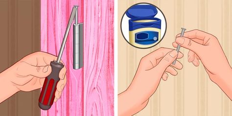 How to Fix a Squeaky Door / 5-Minute Crafts Squeaky Door, Paraffin Candles, Home Repairs, Baby Powder, White Candles, 5 Minute Crafts, Candle Wax, Fix It, Helpful Hints