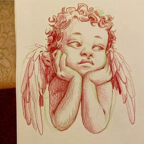 Angel Eyes Drawing, Meaningful Drawing Sketches Deep, Baby Angel Drawing, Angel Baby Drawing, What Should I Draw, Too Cute To Handle, Art Diary, Arte Sketchbook, Art Drawings Sketches Creative