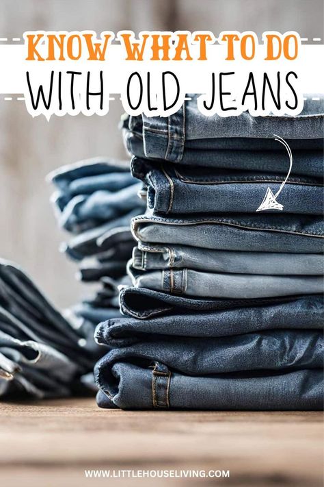 Get inspired with fun DIY projects using old jeans. Whether you're looking to create denim coasters or a trendy tote bag, these ideas are practical and eco-friendly, allowing you to breathe new life into your worn-out jeans with ease. Crafts With Old Jeans, Old Jeans Projects, What To Do With Old Jeans, Repurpose Old Jeans, Jeans Projects, Denim Recycling, Recycling Jeans, Diy Denim Skirt, Old Jeans Recycle