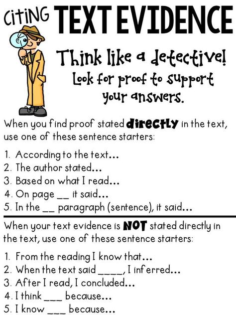 Text Evidence Anchor Chart, Cer Writing, Evidence Anchor Chart, Citing Text Evidence, Reading Notebooks, Writing Complete Sentences, Sentence Stems, Textual Evidence, Reading Notebook