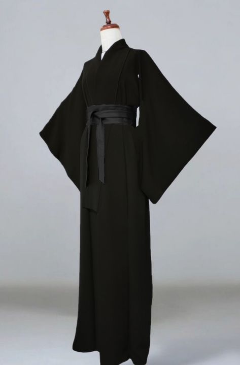 Kimono Fashion Traditional, Black Kimono Outfit, No Face Costume, Chinese Fancy Dress, Princess Inspired Outfits, Female Clothes Outfits, Kimono Outfit, Black Kimono, Modest Dresses Casual