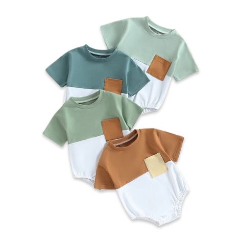 This color blocked style is a perfect basic for your little's summer wardrobe Available in 3M-24M 0 3 Months Baby Clothes Boy, Baby Boy Summer Outfits, Boys Pattern, Casual Bodysuit, Mommy And Me Dresses, Newborn Boy Clothes, Baby Unisex, Baby Fits, Funny Baby Onesies