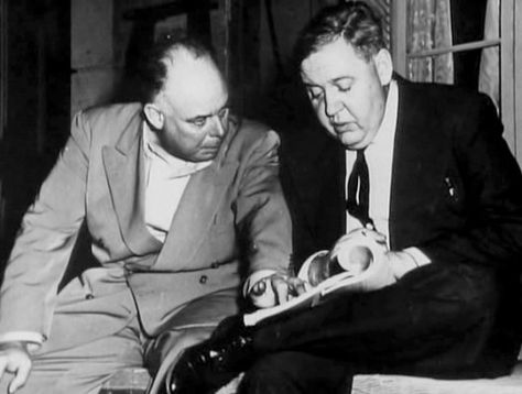 Jean Renoir and Charles Laughton arguing over who's messed up the crossword. Charles Laughton, Elsa Lanchester, Jean Renoir, Charlie Parker, French Cinema, Best Director, In Memoriam, Great Films, Film Director