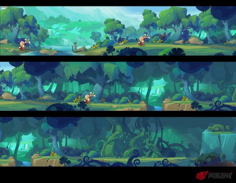 ArtStation - Demo, Scene concept of the game “Fairy tales the world of the brave” copyright by NetEase 2d Game Background, Fairy Games, Fairy Background, Forest Games, Game Background Art, Indie Game Art, Map Games, Game 2d, Concept Art World