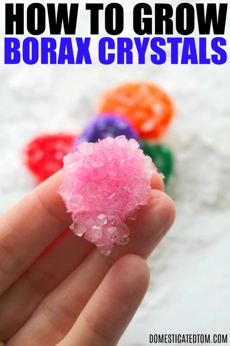 Grow Your Own Crystals Diy, Science Experience For Kids, Growing Crystals Science Project, Diy Borax Crystals, Homemade Crystals, Borax Crafts, Borax Crystals Diy, Grow Crystals, Grow Your Own Crystals