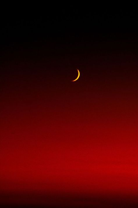 Red Crescent Moon, Red Skies, Moon Pictures, Sky Moon, Red Moon, Beautiful Moon, Moon Glow, Red Sky, Red Wallpaper