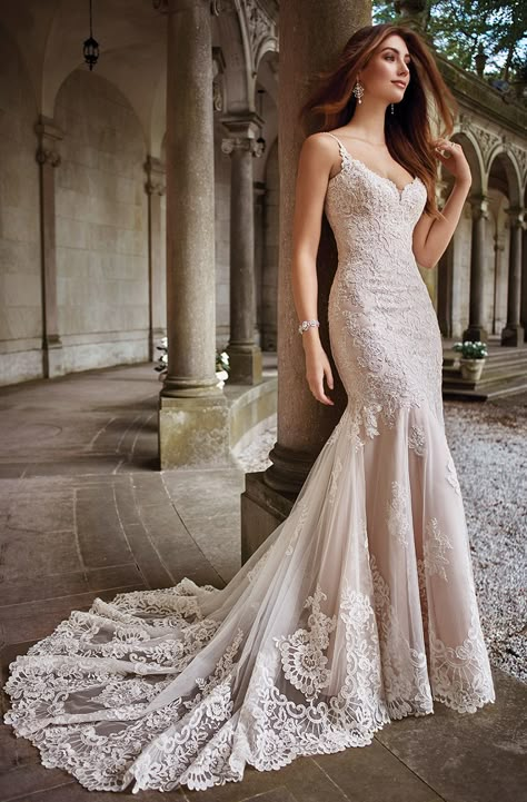 Wedding gown by David Tutera for Mon Cheri. Mockingbird Bridal, Baju Kahwin, Mon Cheri Bridal, Blush Wedding Dress, Wedding Dresses Blush, David Tutera, White Wedding Dress, A Wedding Dress, Beauty Dress