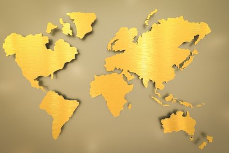 3d rendering golden world map on gold background Gold World Map, Free Business Card Mockup, Gold Background, Business Card Maker, Flyer Maker, Poster Maker, Video Background, Poster Invitation, Presentation Template Free