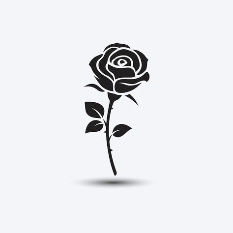 Vector rosa silueta monocromo vector ais... | Premium Vector #Freepik #vector #rosa-negro #rosa #rosa-dibujo #floral Rose Vector Design, Silouette Tattoo, Roos Tattoo, Roses Silhouette, Shape Project, Rosa Vector, Rose Symbol, Rose Silhouette, Rosas Vector