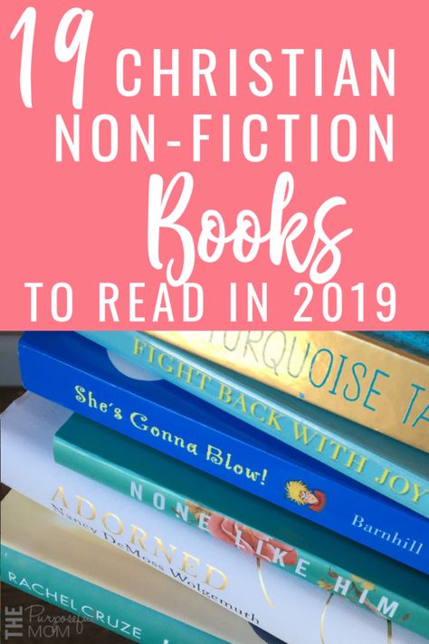 19 Christian non-fiction books to read in 2019. These must-read books for Christian women will  will transform your faith, change the way you mother, help you see the world through a broader lens, and give you tangible, practical ways to grow as a Christian throughout the year. Christian Women Books, Best Non Fiction Books, Readers Notebook, Books To Read In Your 20s, Books Christian, Fiction Books To Read, Christian Authors, Books Fiction, Non Fiction Books