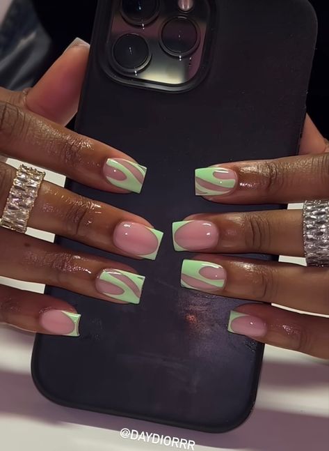 Colored Acrylic Nails, Work Nails, French Tip Acrylic Nails, Short Square Acrylic Nails, Vacation Nails, Unique Acrylic Nails, Acrylic Nails Coffin Short, Short Acrylic Nails Designs, Square Acrylic Nails