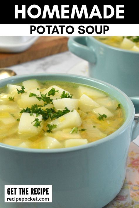 Healthy Homemade Soup, Chicken Broth Soup, Homemade Bruschetta, Homemade Potato Soup, Chicken Broth Recipes, Canned Potatoes, Slow Cooker Casserole, Potato Soup Easy, Recipe Using Chicken