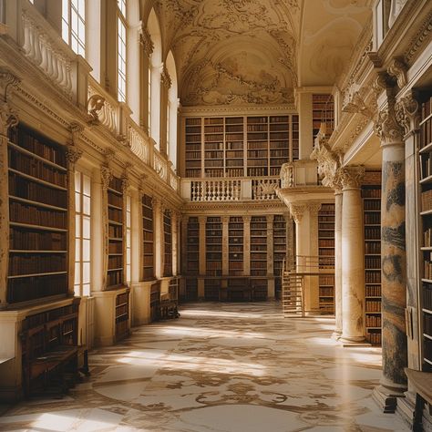 Historic Library Interior: The golden sunlight filters through the windows of this majestic library filled with classic literature. #library #books #sunlight #historic #literature #aiart #aiphoto #stockcake ⬇️ Download and 📝 Prompt 👉 https://ayr.app/l/FG2o Golden Library, English Library Aesthetic, European Libraries, Europe Library, Library Italy, Library Old Aesthetic, Massive Library Aesthetic, Pretty Library, Oxford Library