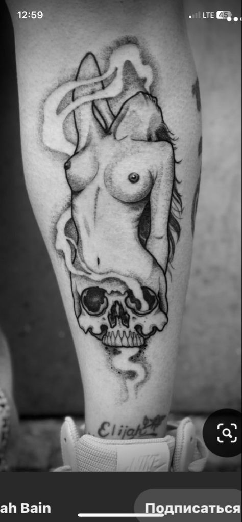 Speed Demon Tattoo, Disasosiative Tattoos, Sick Tattoos For Guys, Tattoo Of Woman, Shinigami Tattoo, Dark Girl, Sick Tattoo, Scary Tattoos, Creepy Tattoos